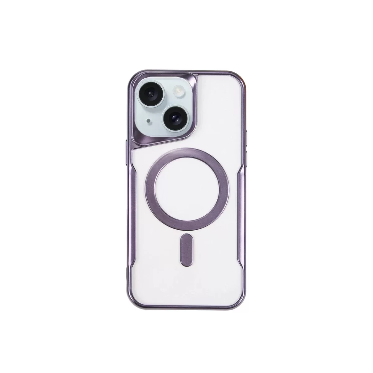 Newface Apple iPhone 15 Plus Kılıf Boyi Magsafe Silikon Kapak - Derin Mor