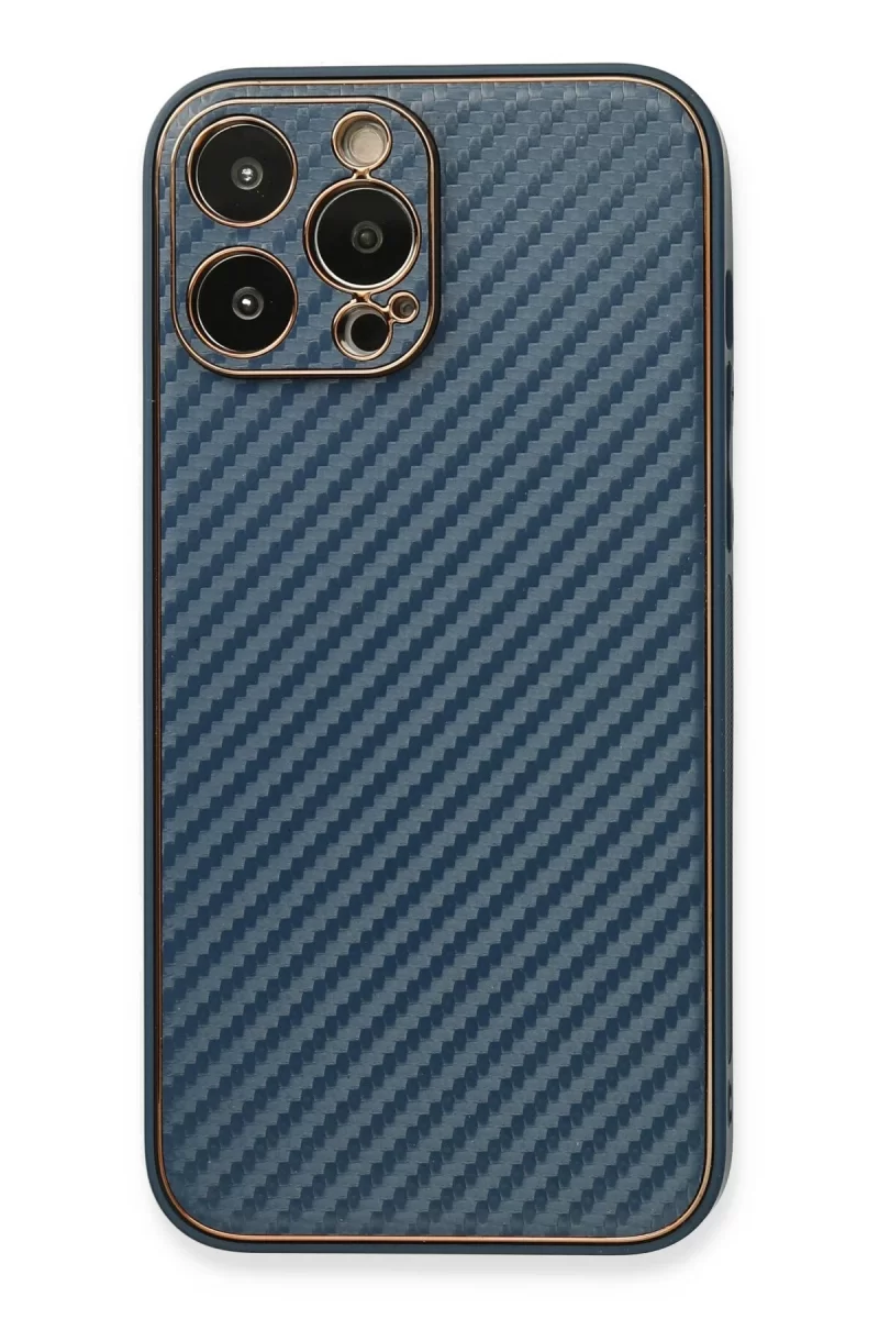 Newface Apple iPhone 13 Pro Kılıf Coco Karbon Silikon - Mavi