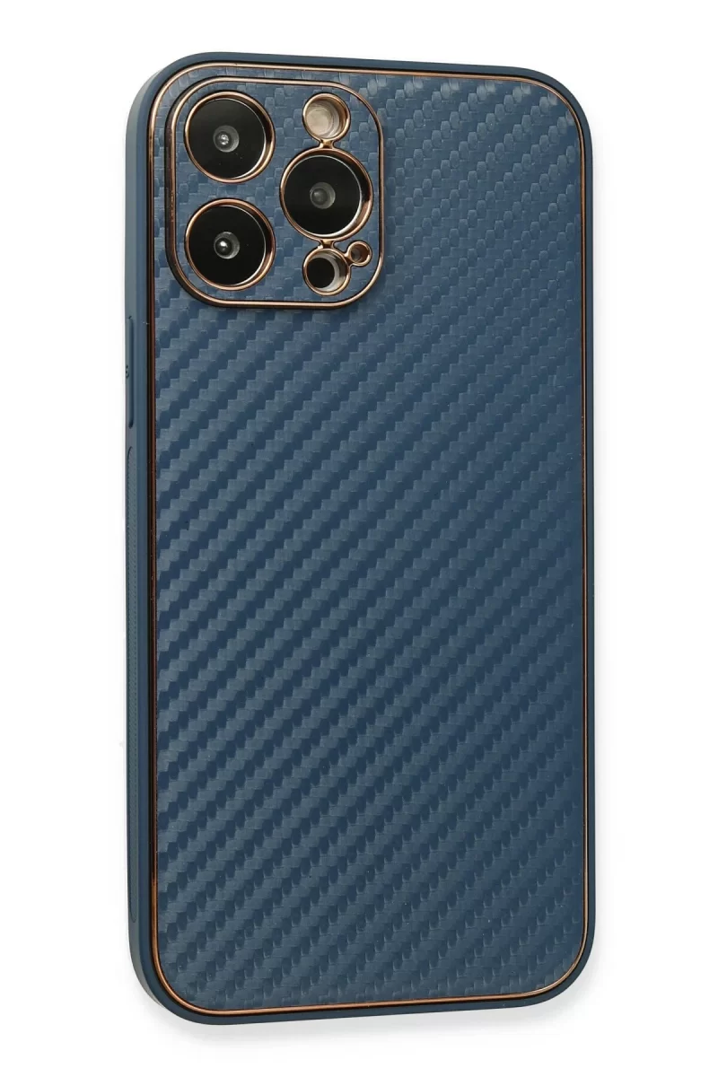 Newface Apple iPhone 13 Pro Kılıf Coco Karbon Silikon - Mavi