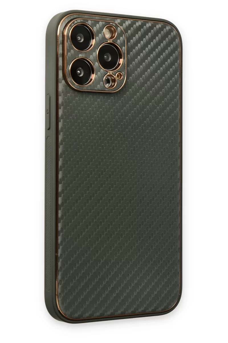 Newface Apple iPhone 13 Pro Kılıf Coco Karbon Silikon - Füme