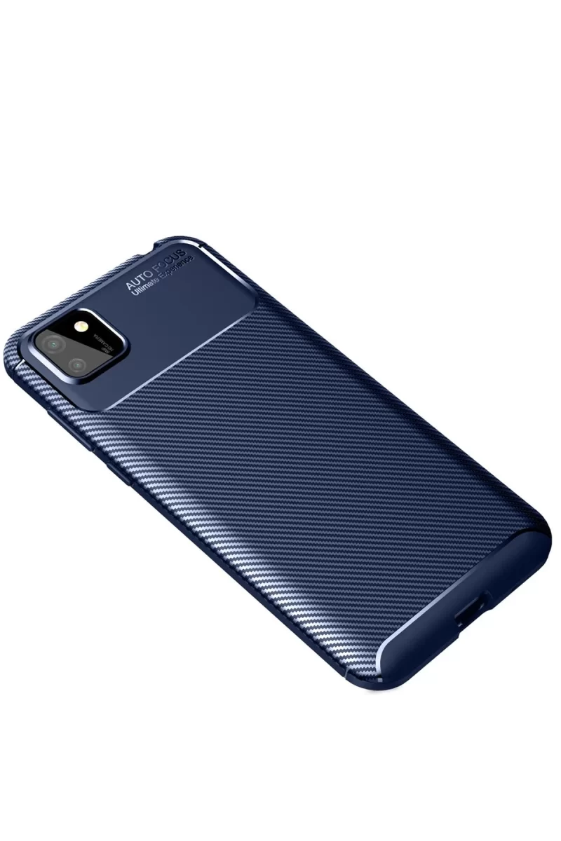 Newface Huawei Y5P Kılıf Auto Focus Karbon Kapak - Lacivert