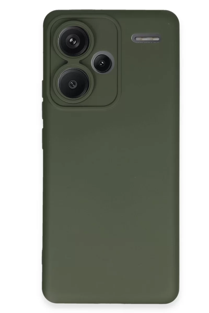 Newface Xiaomi Redmi Note 13 Pro Plus Kılıf Nano içi Kadife Silikon - Koyu Yeşil