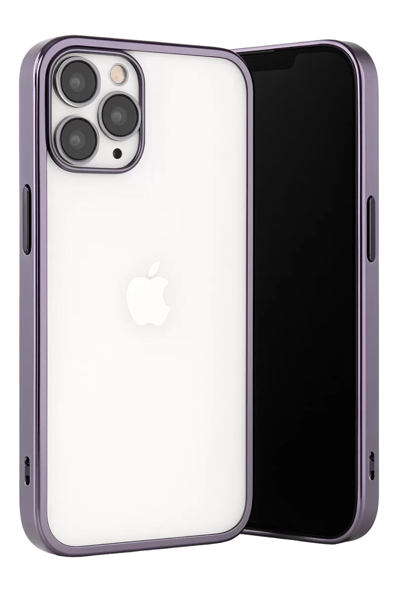 Newface Apple iPhone 13 Pro Max Kılıf Razer Lensli Silikon - Mor
