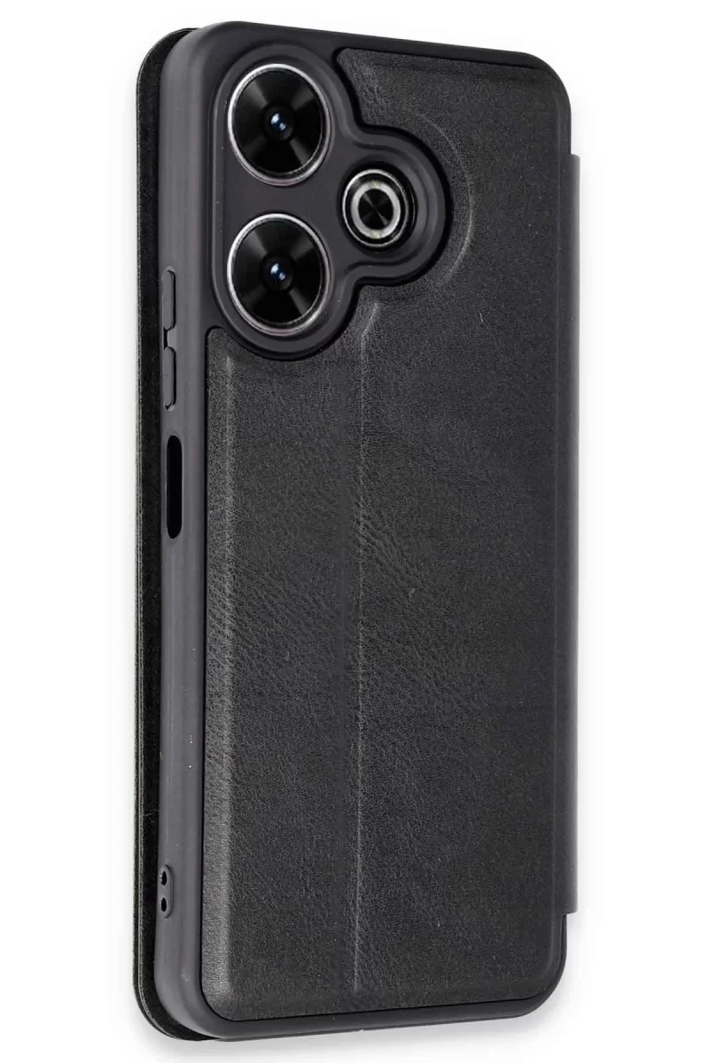 Newface Xiaomi Redmi 13 4G Kılıf Flip Cover - Siyah