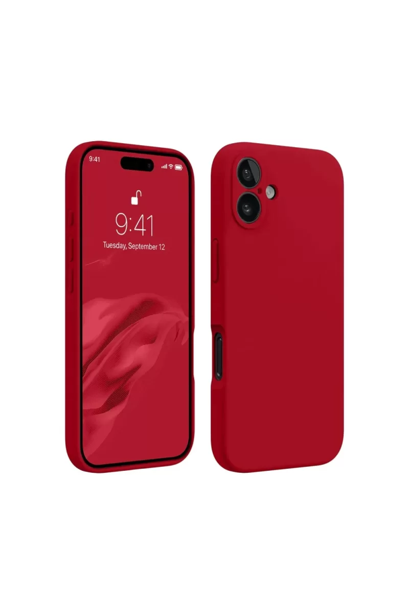 Newface Apple iPhone 16 Kılıf First Silikon - Kırmızı
