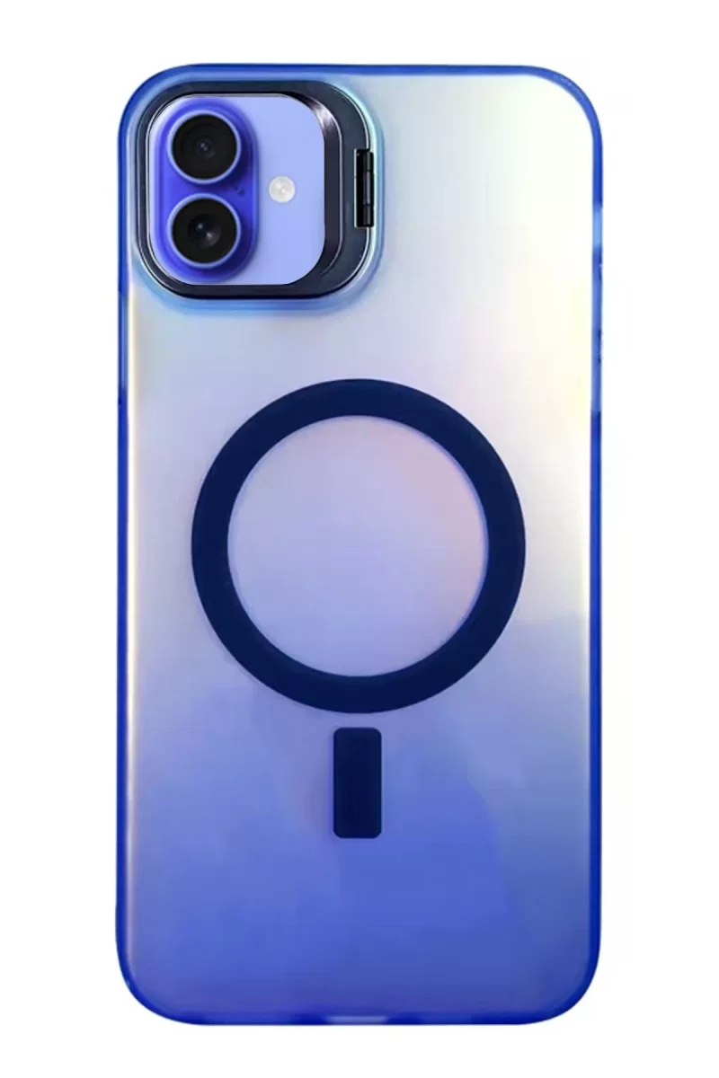 Newface Apple iPhone 16 Plus Kılıf Primera Magsafe Standlı Kapak - Lacivert