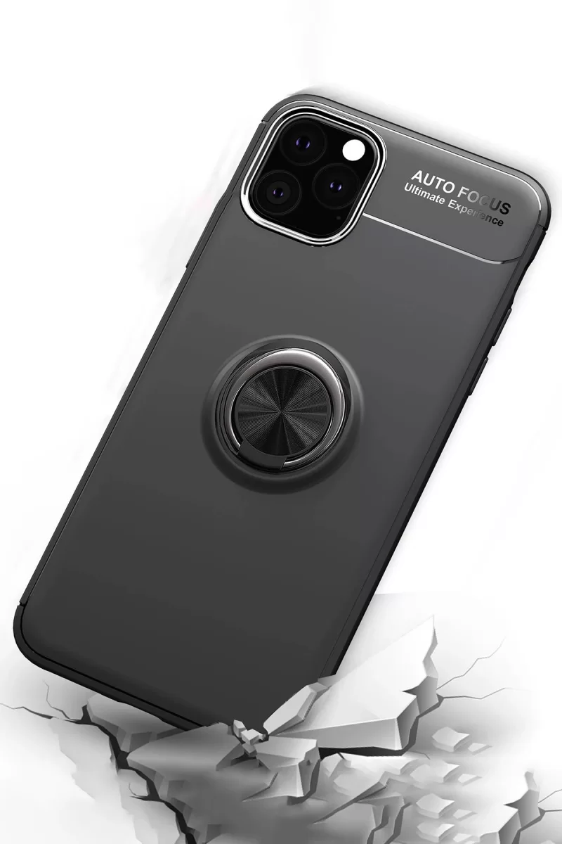 Newface Apple iPhone 11 Pro Kılıf Range Yüzüklü Silikon - Mavi