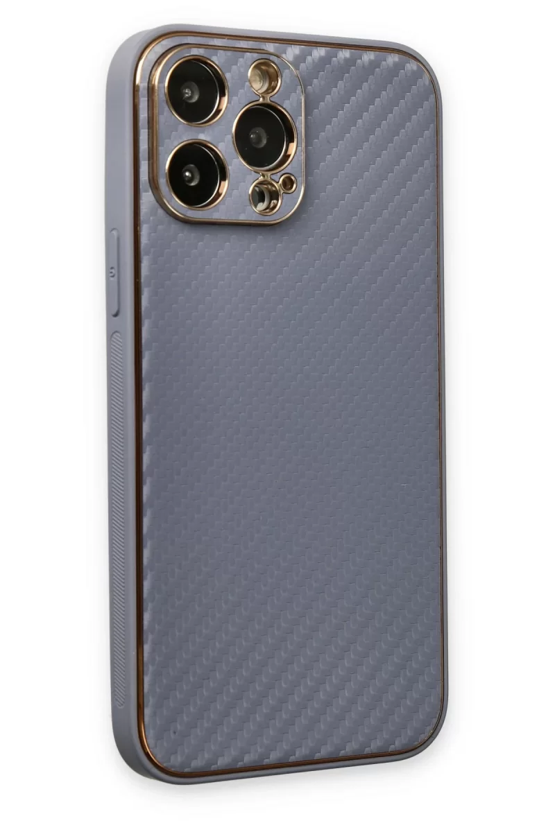Newface Apple iPhone 13 Pro Max Kılıf Coco Karbon Silikon - Gri