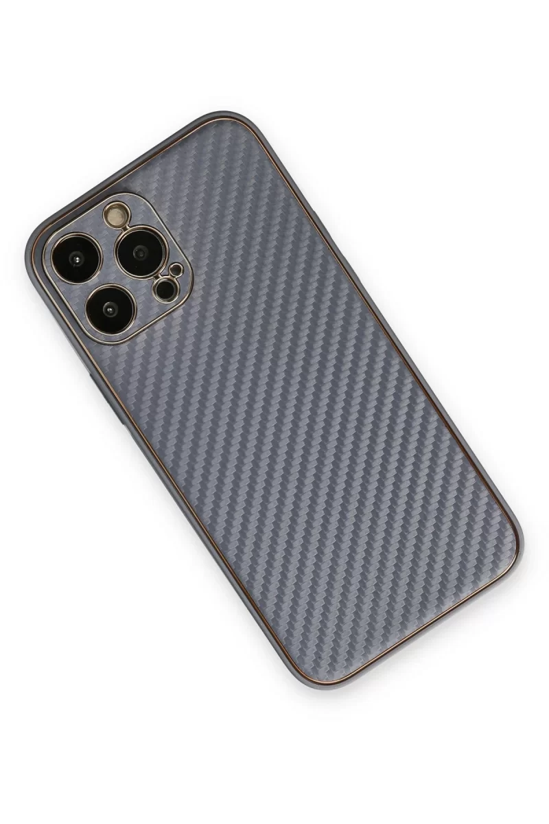 Newface Apple iPhone 13 Pro Max Kılıf Coco Karbon Silikon - Gri