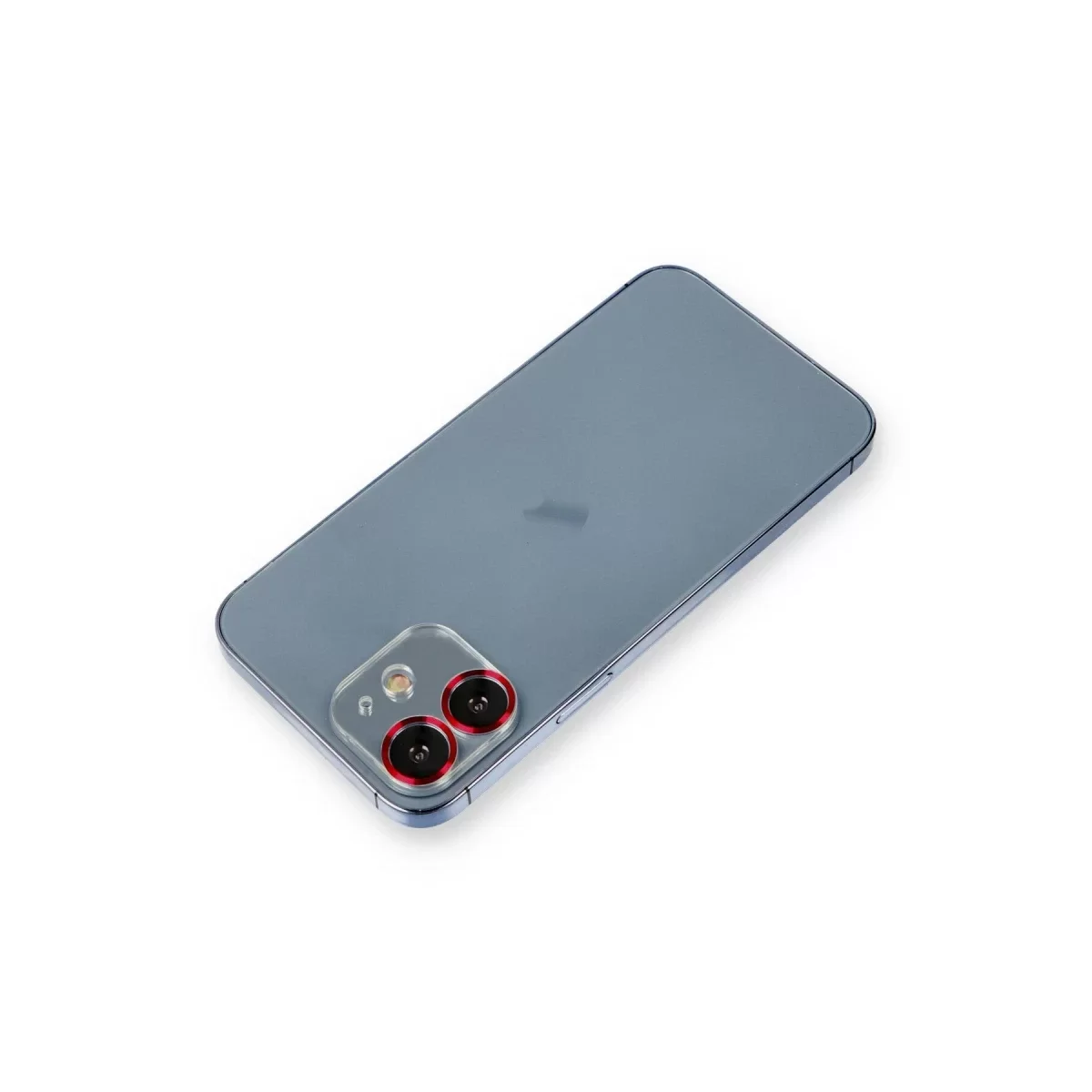 Newface Apple iPhone 12 Metal Kamera Lens Koruma Cam - Kırmızı