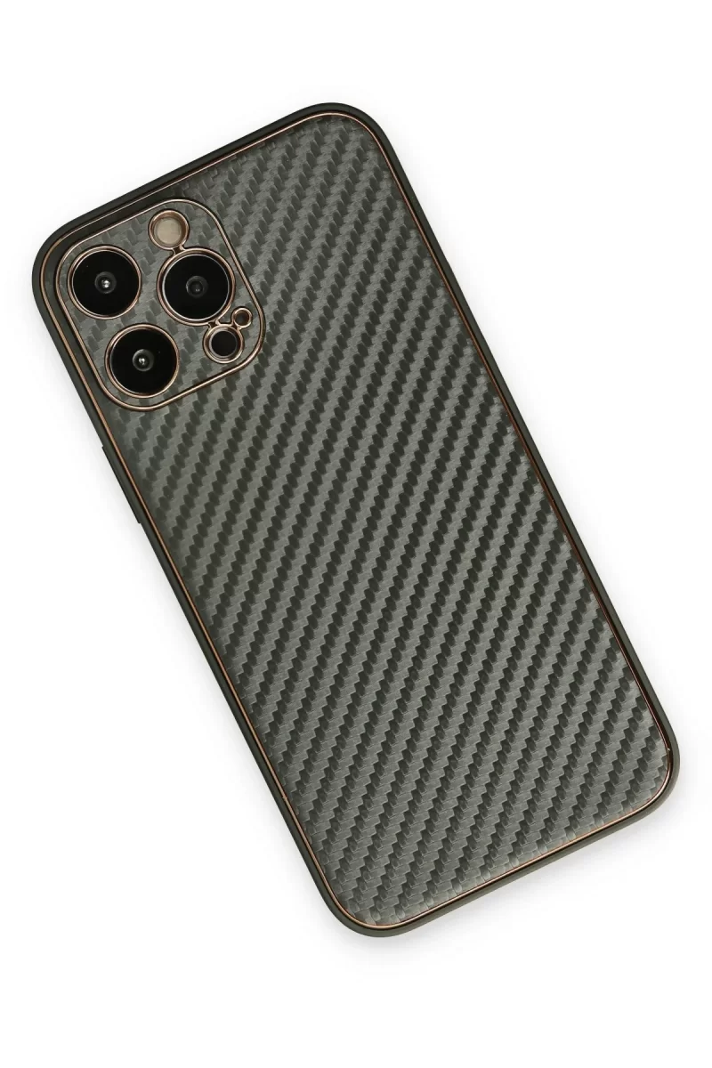 Newface Apple iPhone 13 Pro Max Kılıf Coco Karbon Silikon - Füme