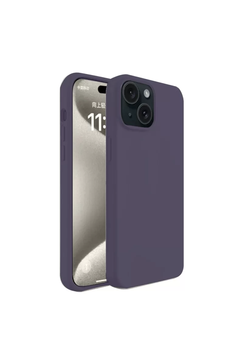 Newface Apple iPhone 15 Kılıf First Silikon - Mürdüm