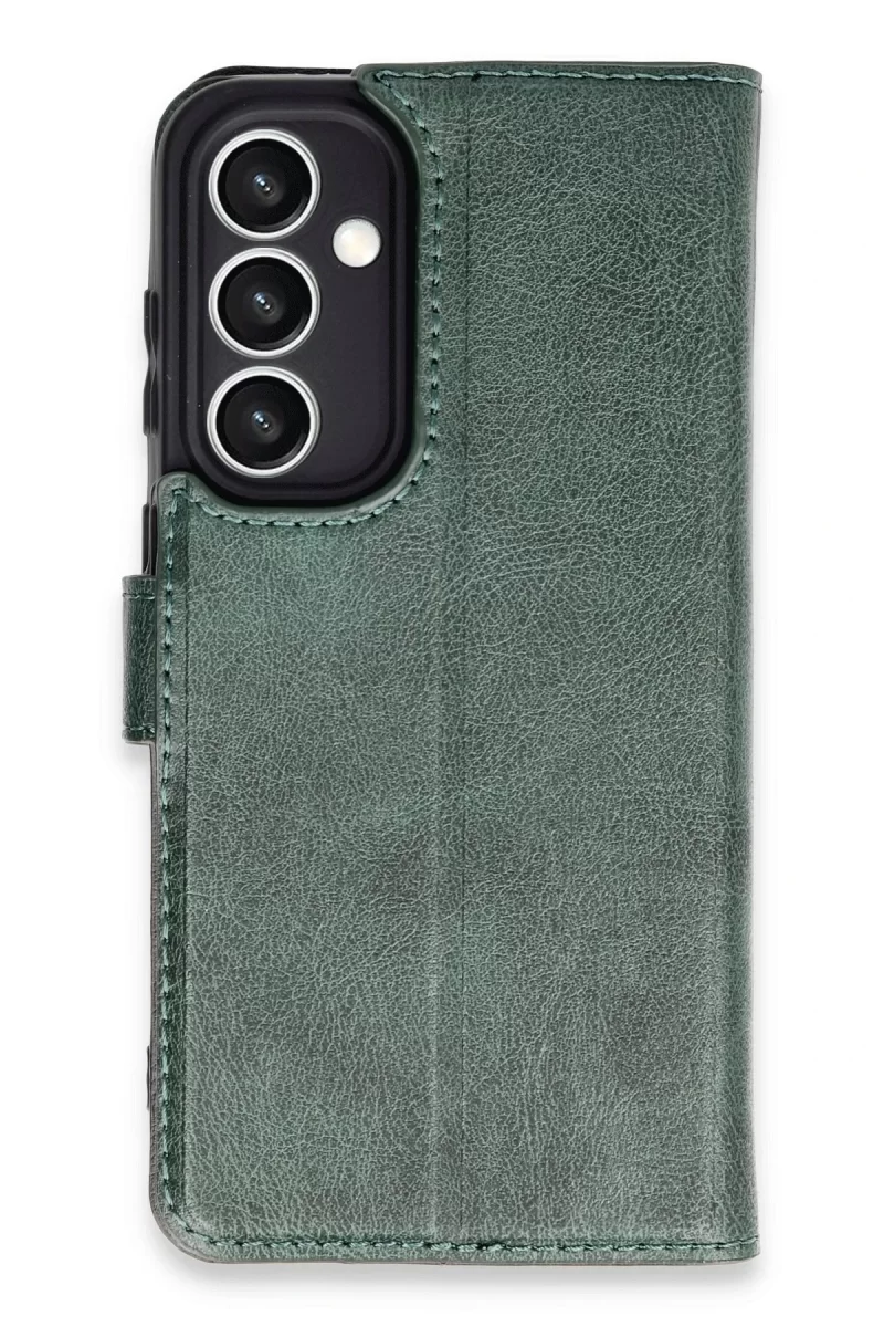 Newface Samsung Galaxy S23 FE Kılıf Trend S Plus Kapaklı Kılıf - Yeşil
