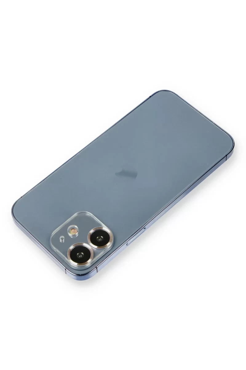 Newface Apple iPhone 12 Metal Kamera Lens Koruma Cam - Gold