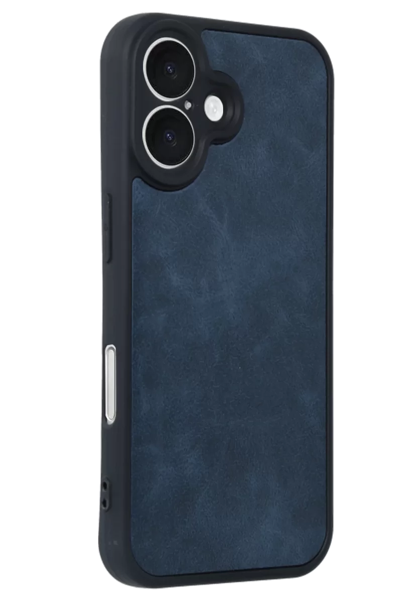 Newface Apple iPhone 16 Kılıf Aras Deri Kapak - Lacivert