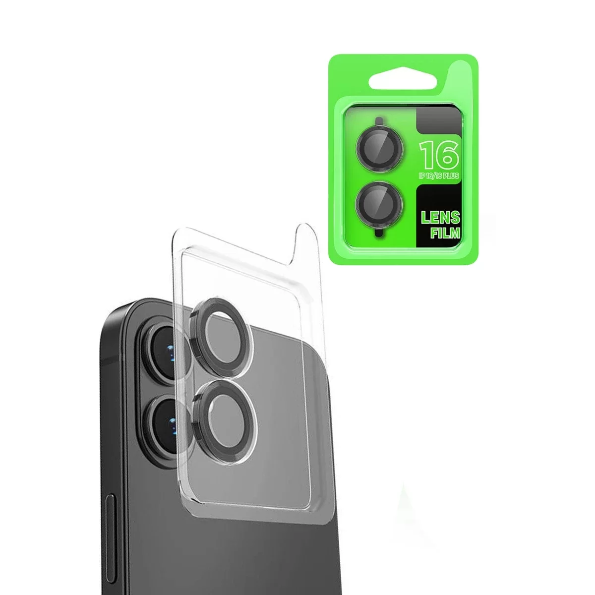 Newface Apple iPhone 16 Raze Metal Kamera Lens - Siyah