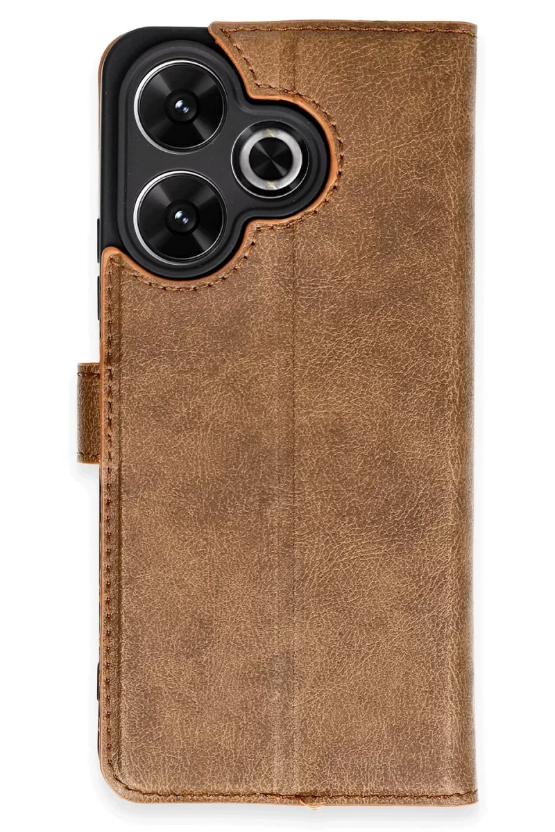 Newface Xiaomi Redmi 13 4G Kılıf Trend S Plus Kapaklı Kılıf - Taba
