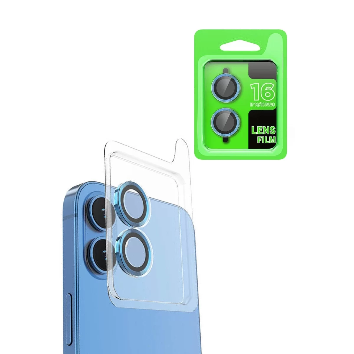 Newface Apple iPhone 16 Raze Metal Kamera Lens - Lacivert