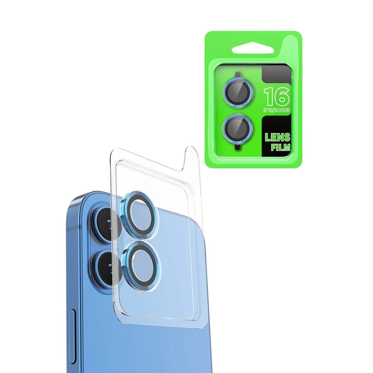Newface Apple iPhone 16 Raze Metal Kamera Lens - Lacivert