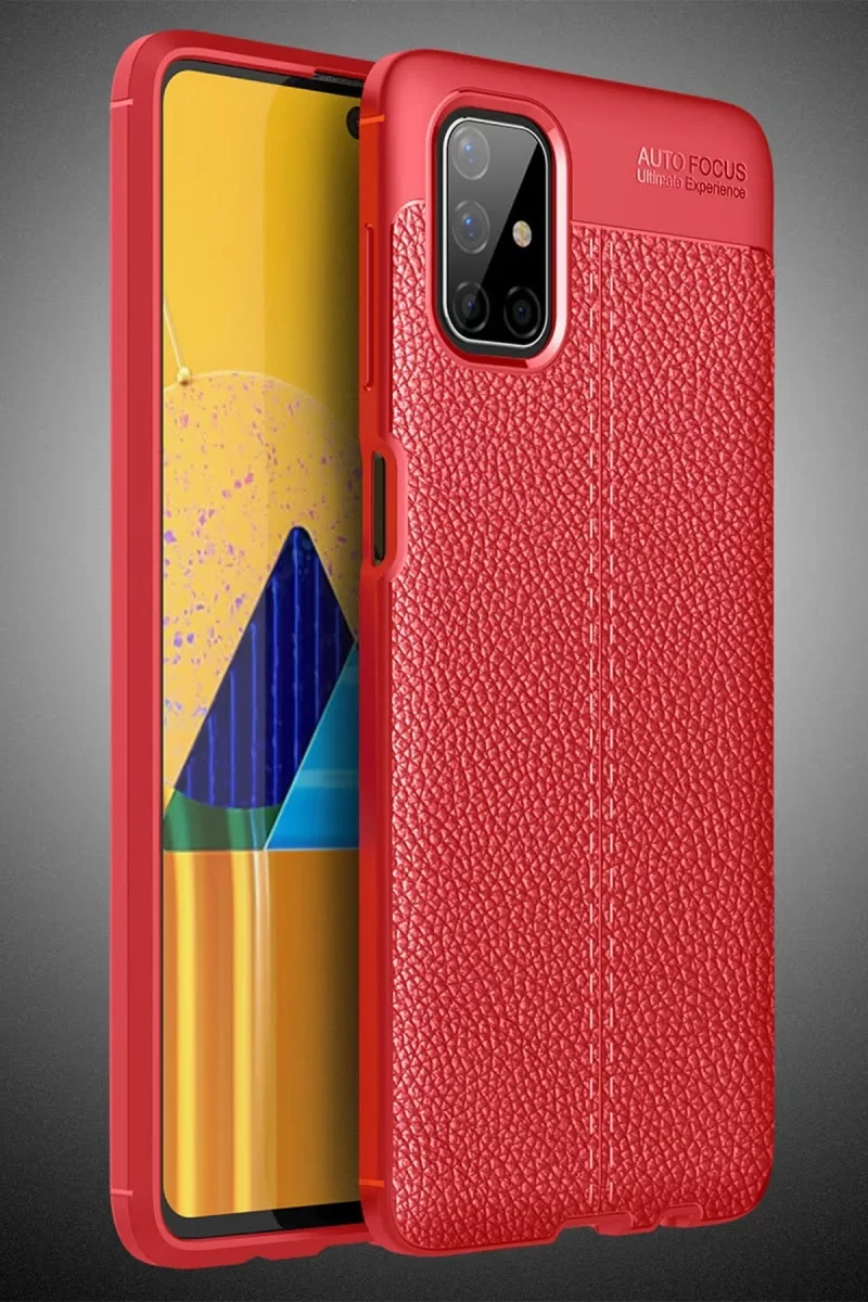 Newface Samsung Galaxy M51 Kılıf Auto Focus Kapak - Kırmızı