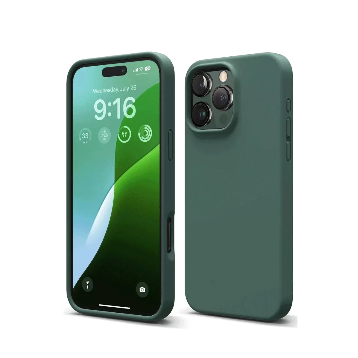 Newface Apple iPhone 16 Pro Kılıf First Silikon - Koyu Yeşil
