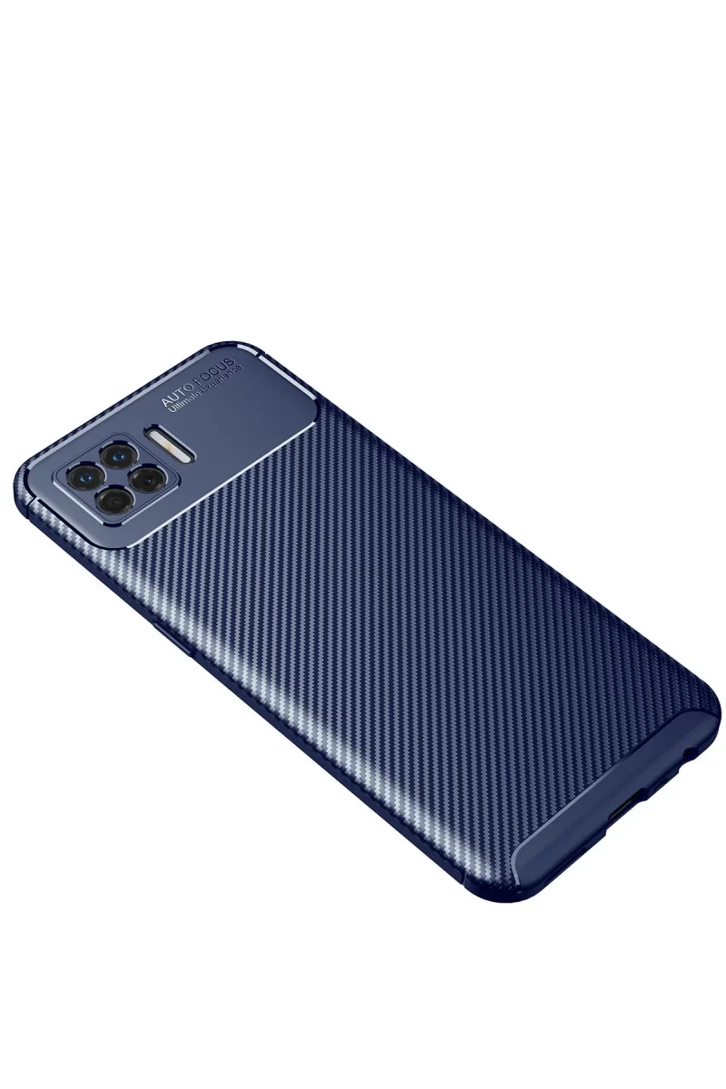Newface Oppo A73 Kılıf Auto Focus Karbon Kapak - Lacivert