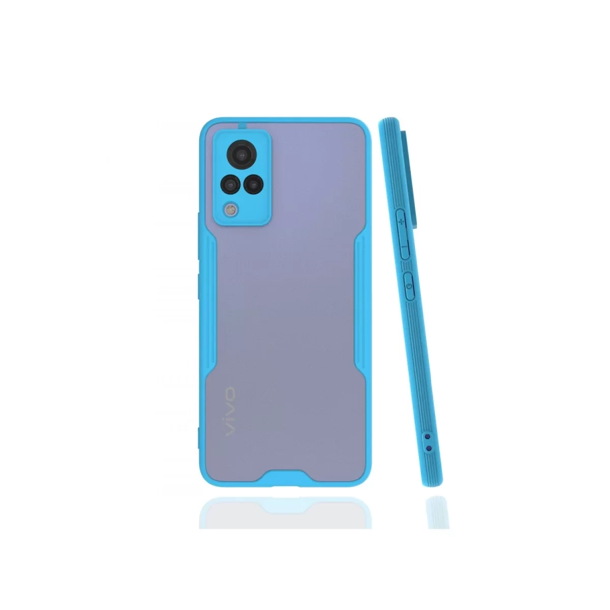 Newface Vivo V21 Kılıf Platin Silikon - Mavi