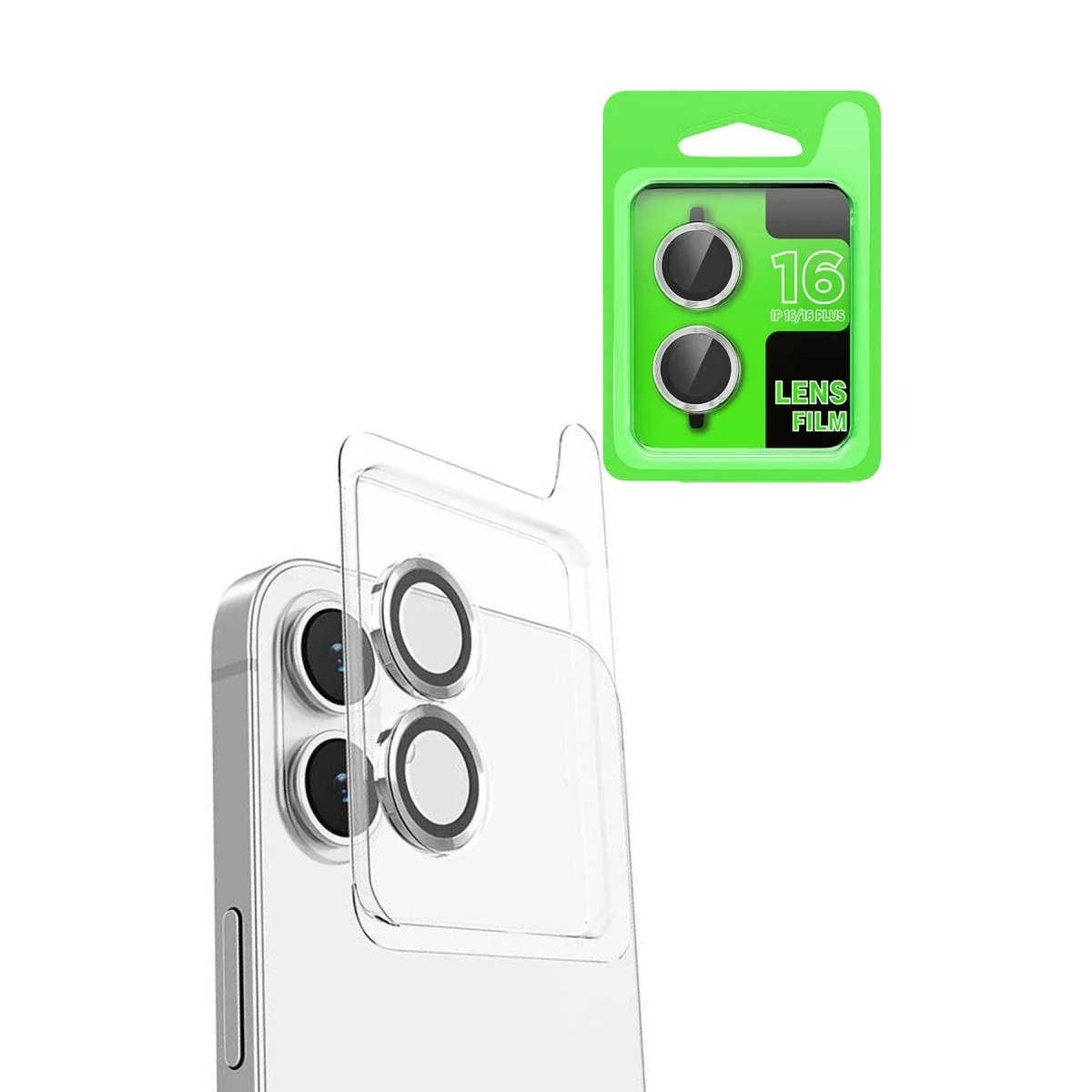 Newface Apple iPhone 16 Raze Metal Kamera Lens - Beyaz