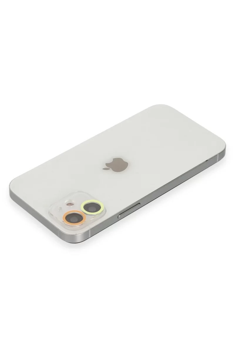 Newface Apple iPhone 11 Renkli Kamera Lens Koruma Cam - Sarı-Turuncu