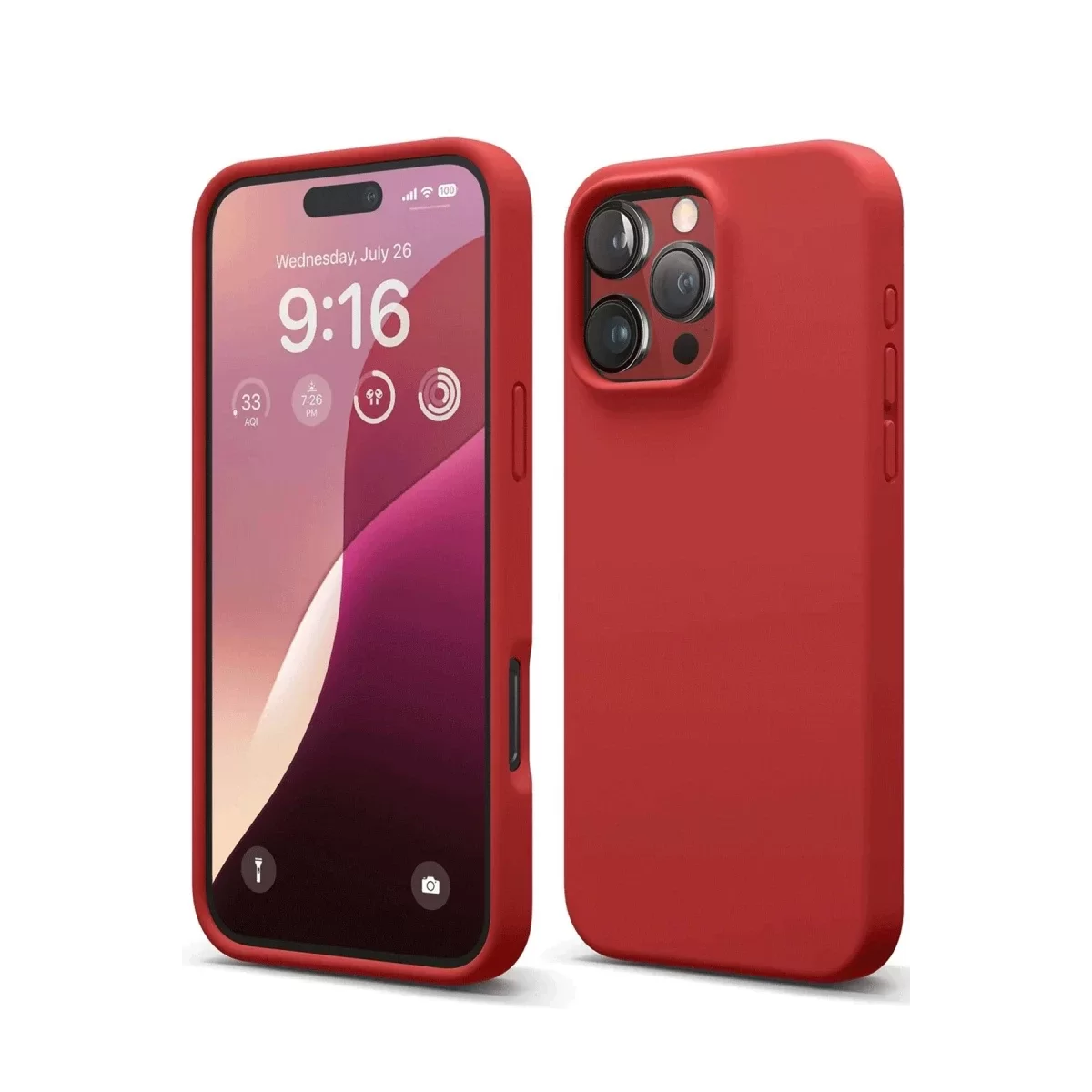 Newface Apple iPhone 16 Pro Max Kılıf First Silikon - Kırmızı