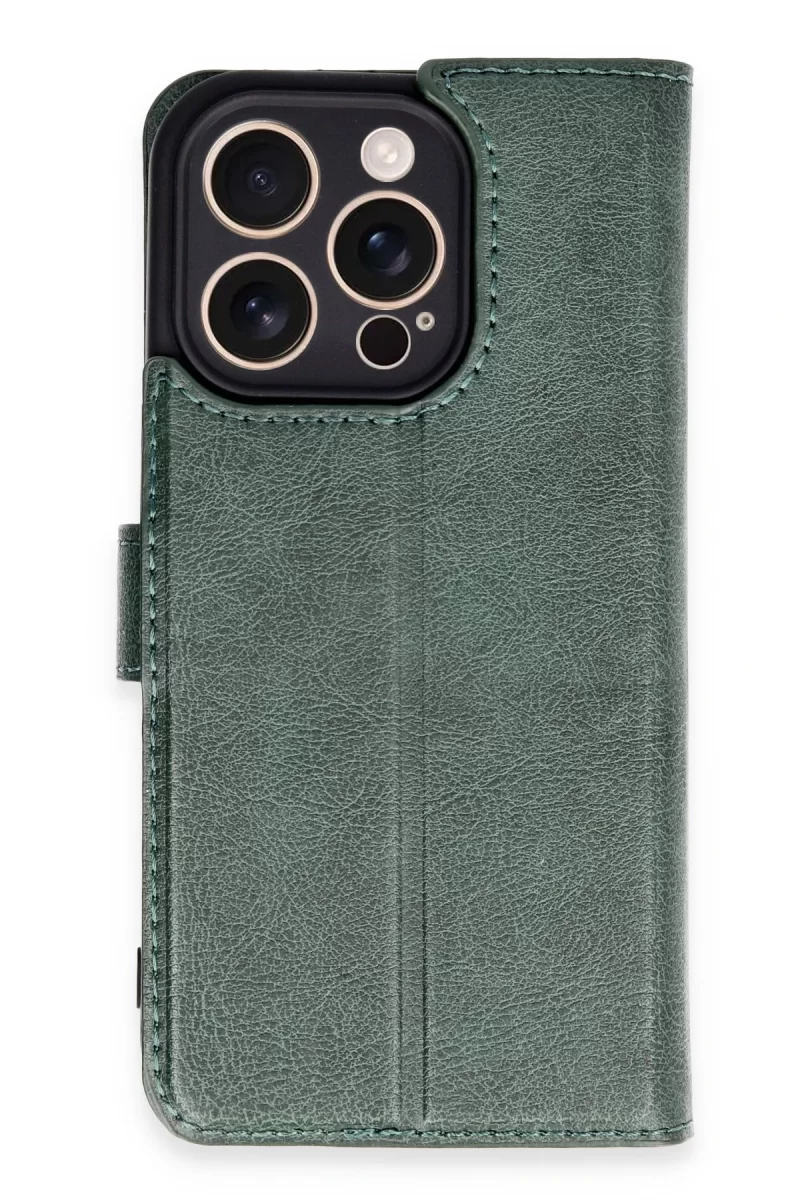 Newface Apple iPhone 16 Pro Kılıf Trend S Plus Kapaklı Kılıf - Yeşil