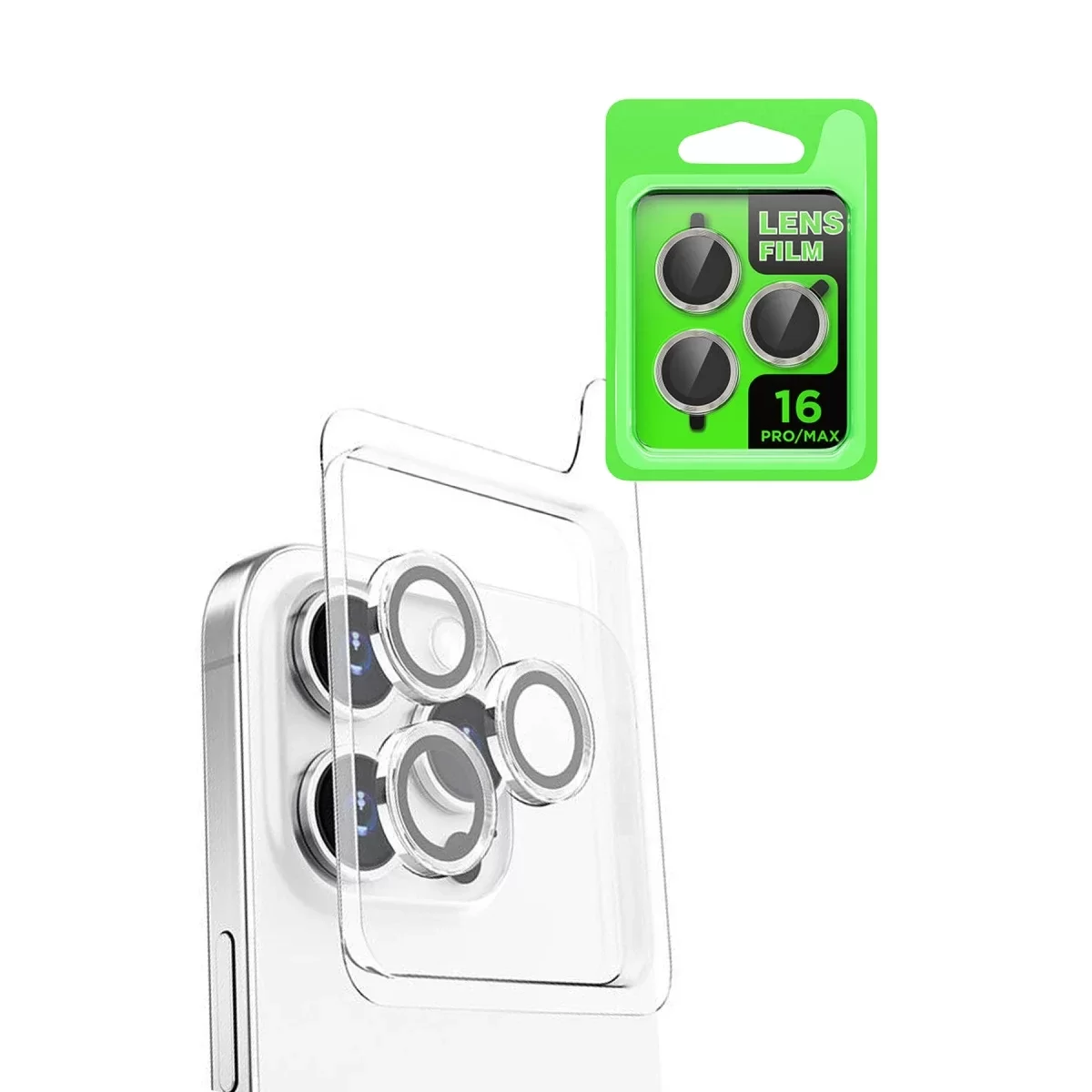 Newface Apple iPhone 16 Pro Max Raze Metal Kamera Lens - Beyaz