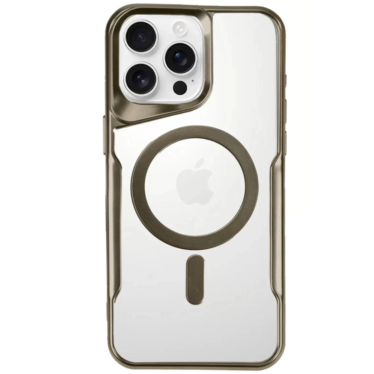 Newface Apple iPhone 16 Pro Max Kılıf Boyi Magsafe Silikon Kapak - Çöl Titanyum