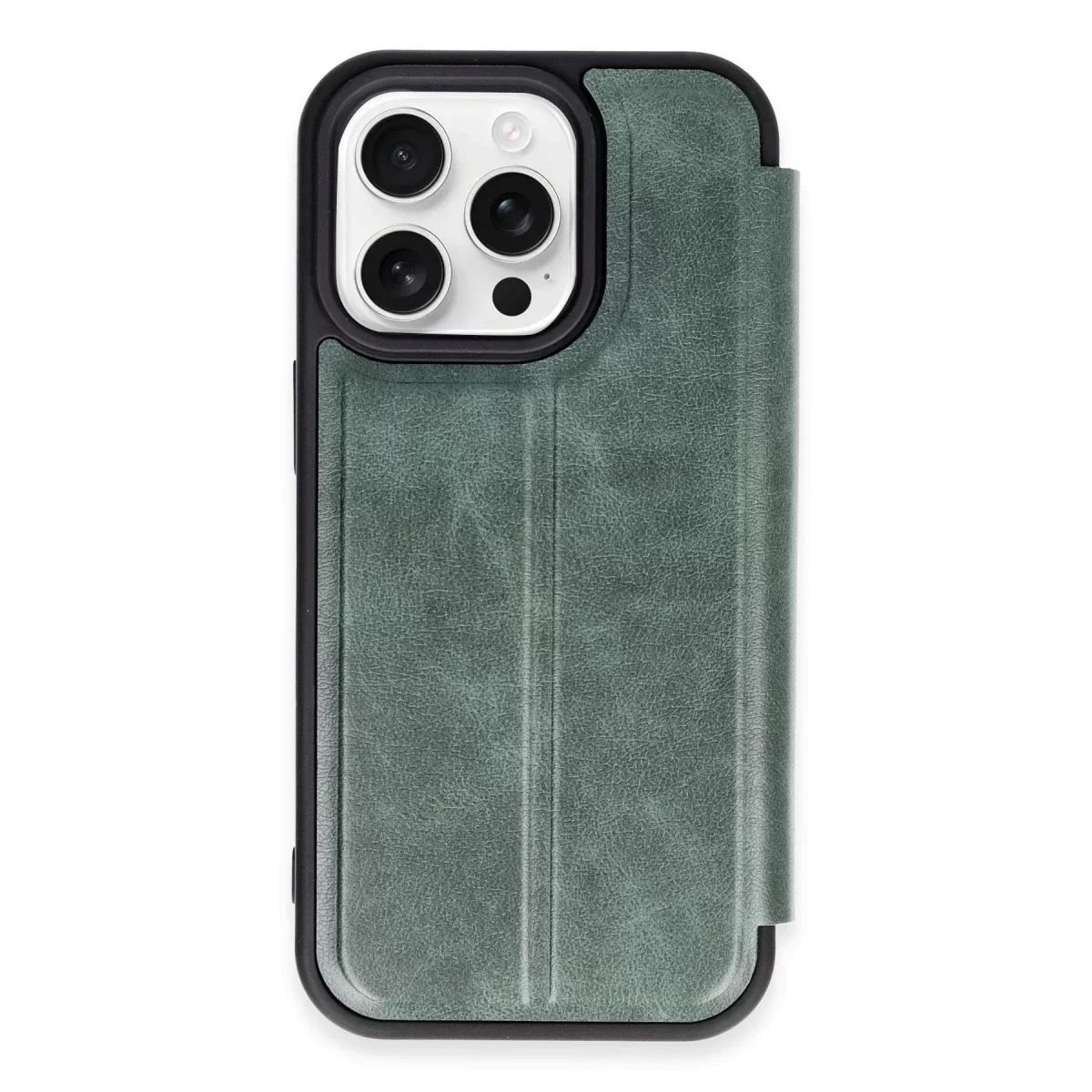 Newface Apple iPhone 14 Pro Max Kılıf Flip Cover - Koyu Yeşil