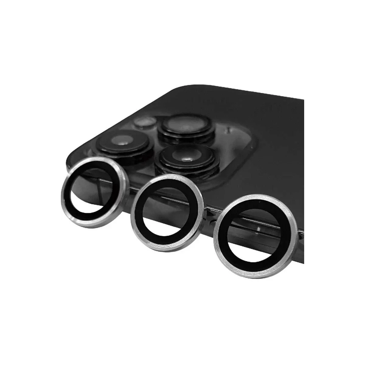 Newface Apple iPhone 14 Pro Max Raze Metal Kamera Lens - Gümüş