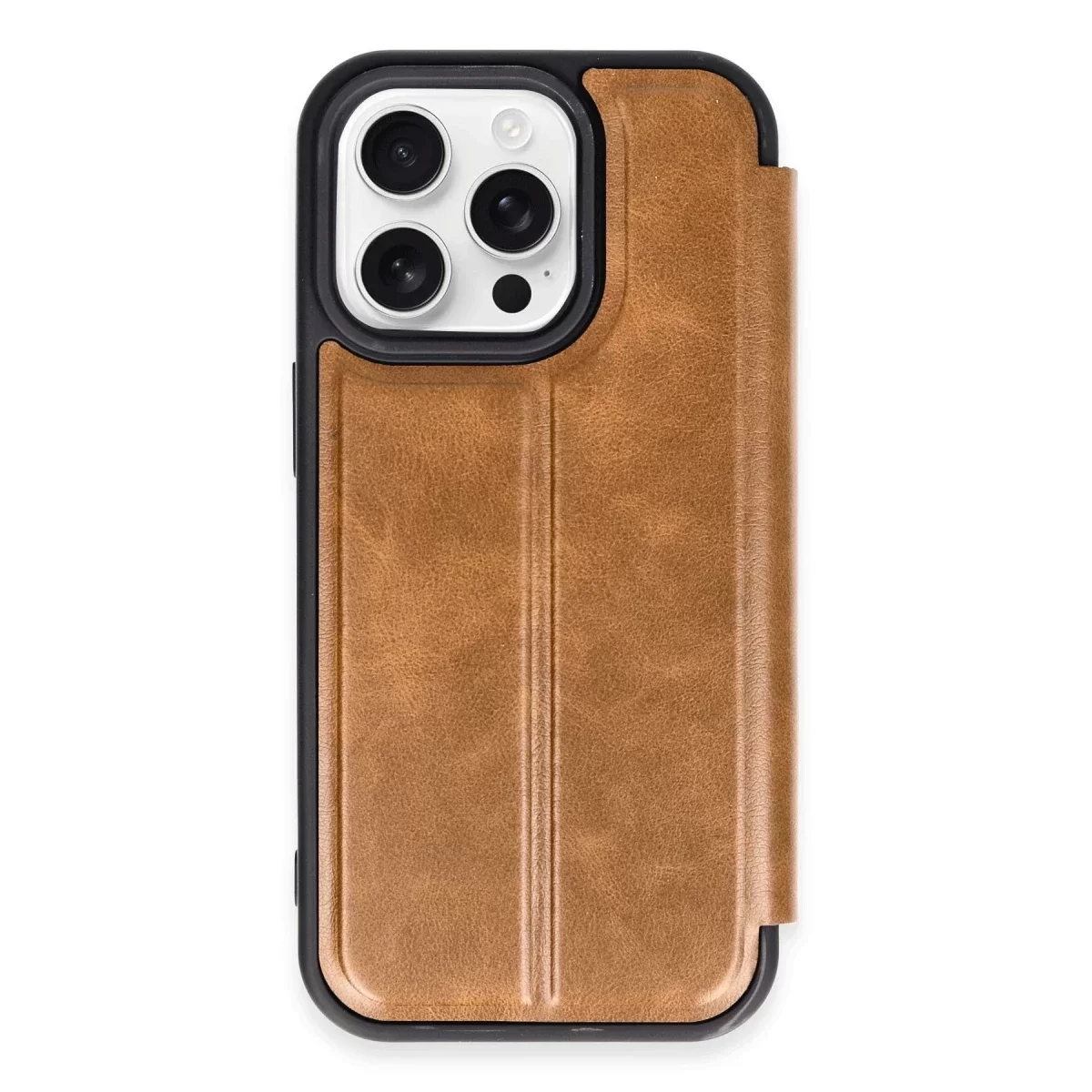 Newface Apple iPhone 14 Pro Max Kılıf Flip Cover - Taba