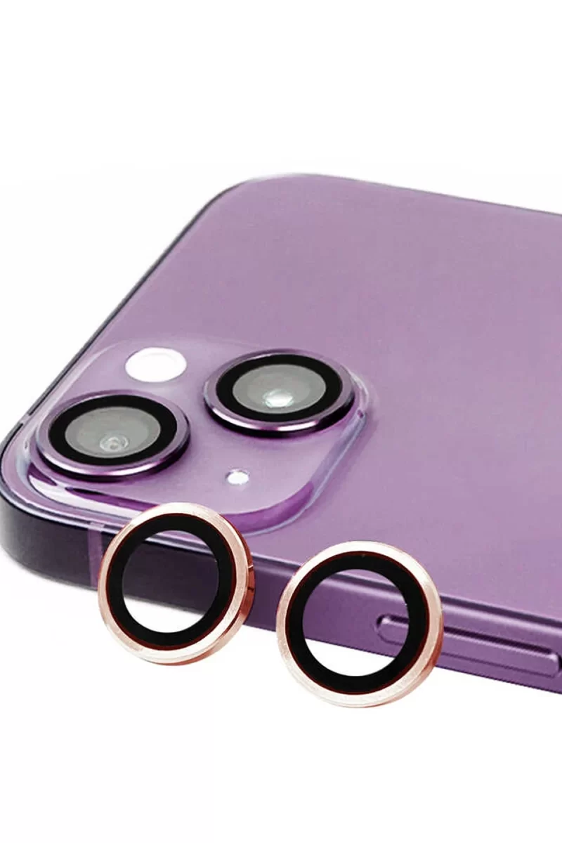 Newface Apple iPhone 15 Raze Metal Kamera Lens - Pembe