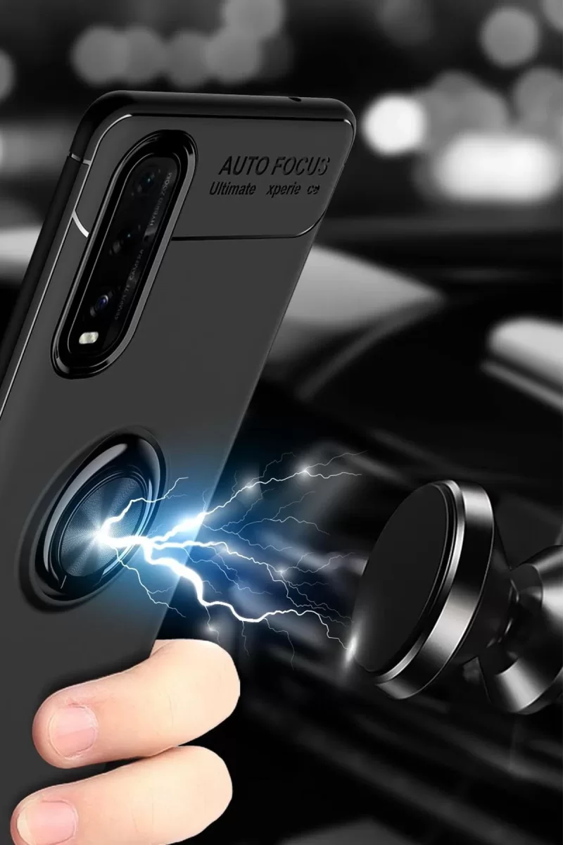 Newface Oppo Find X2 Kılıf Range Yüzüklü Silikon - Mavi