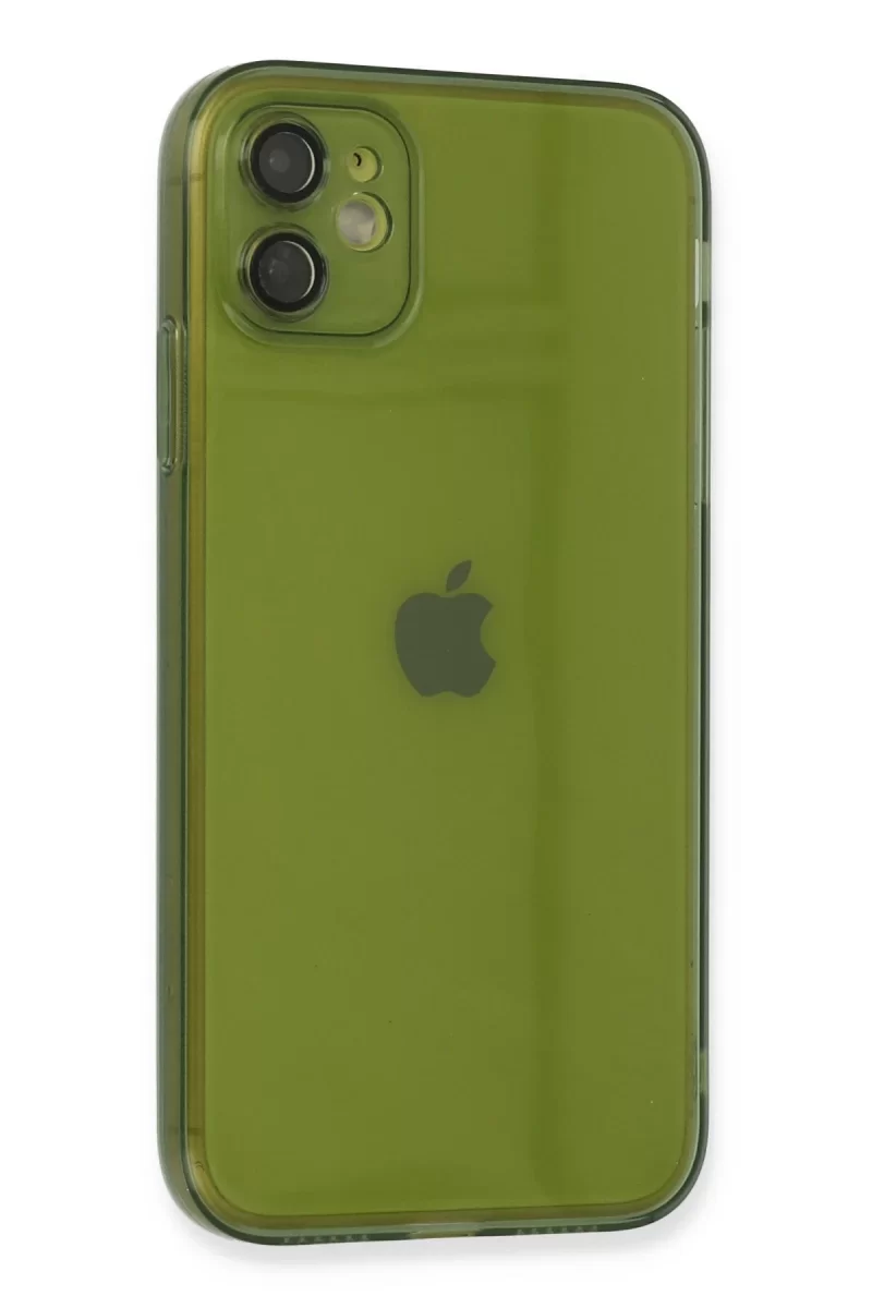 Newface Apple iPhone 12 Kılıf Fly Lens Silikon - Yeşil