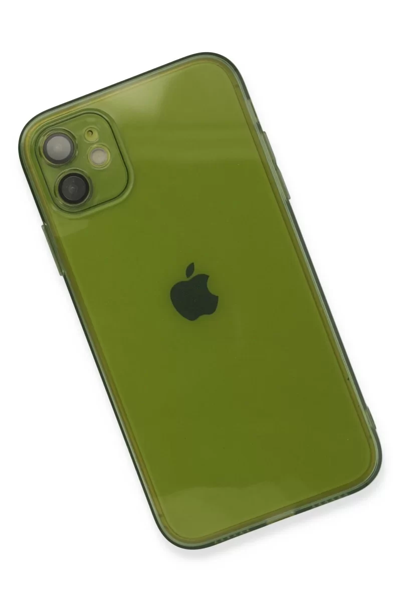 Newface Apple iPhone 12 Kılıf Fly Lens Silikon - Yeşil