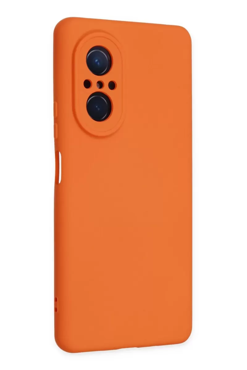 Newface Huawei Nova 9 SE Kılıf Nano içi Kadife Silikon - Turuncu