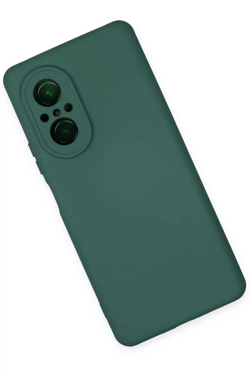 Newface Huawei Nova 9 SE Kılıf Nano içi Kadife Silikon - Koyu Yeşil
