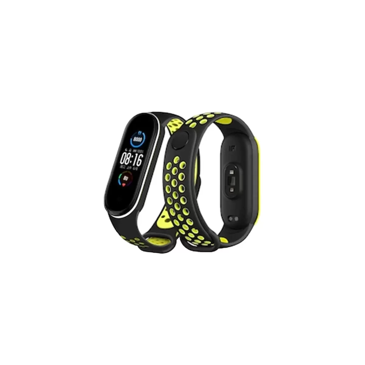 Newface Xiaomi Mi Band 4 Spor Delikli Kordon - Siyah-Yeşil-Beyaz