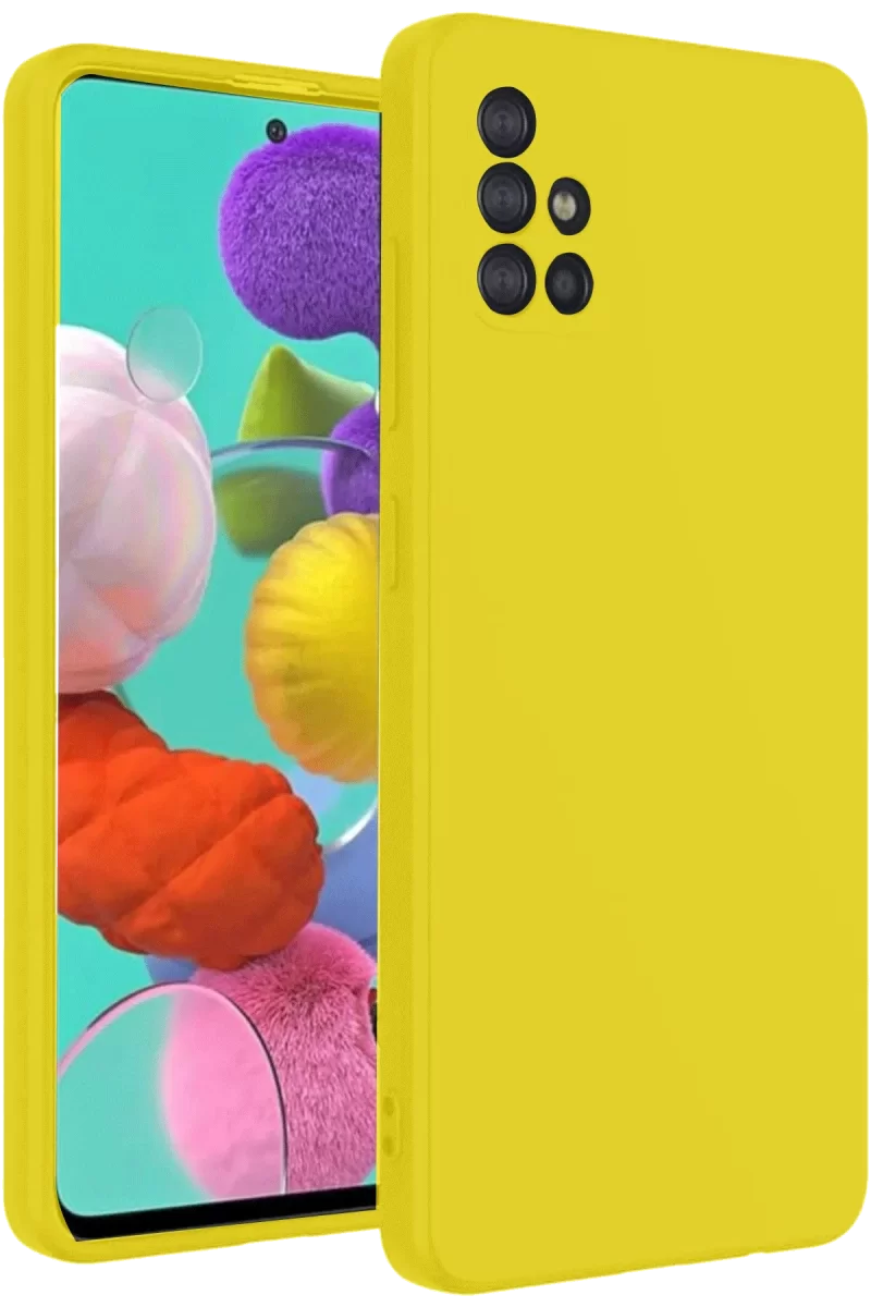 Newface Samsung Galaxy A31 Kılıf Nano içi Kadife Silikon - Sarı