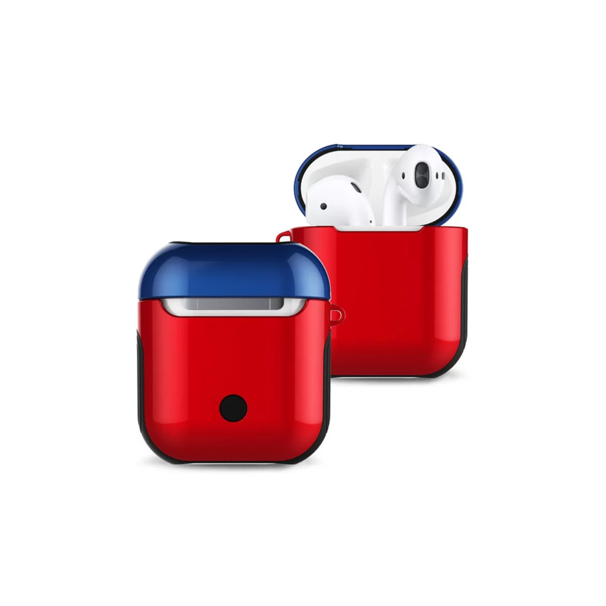 Newface Apple Airpods 2 (2.nesil) 3in1 Kılıf - Kırmızı-Lacivert