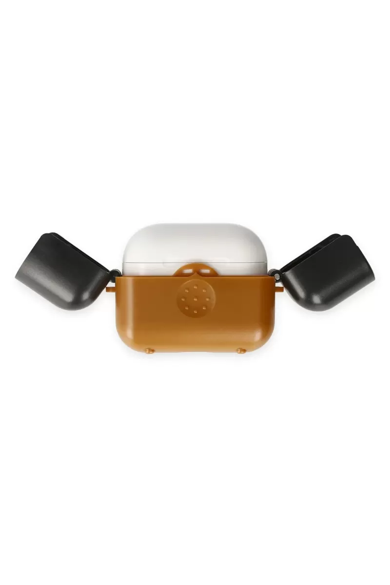 Newface Apple Airpods 3 (3.nesil) Basmalı Kılıf - Kahverengi-Siyah