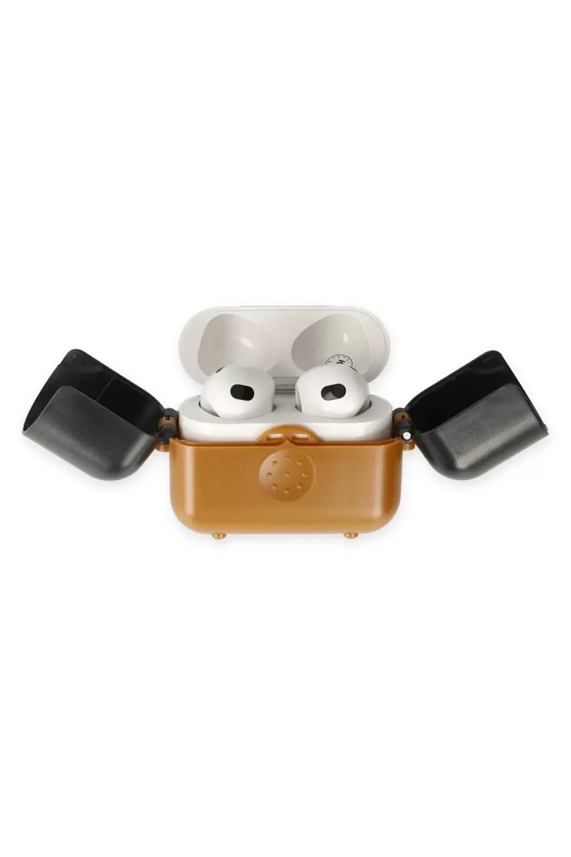 Newface Apple Airpods 3 (3.nesil) Basmalı Kılıf - Kahverengi-Siyah