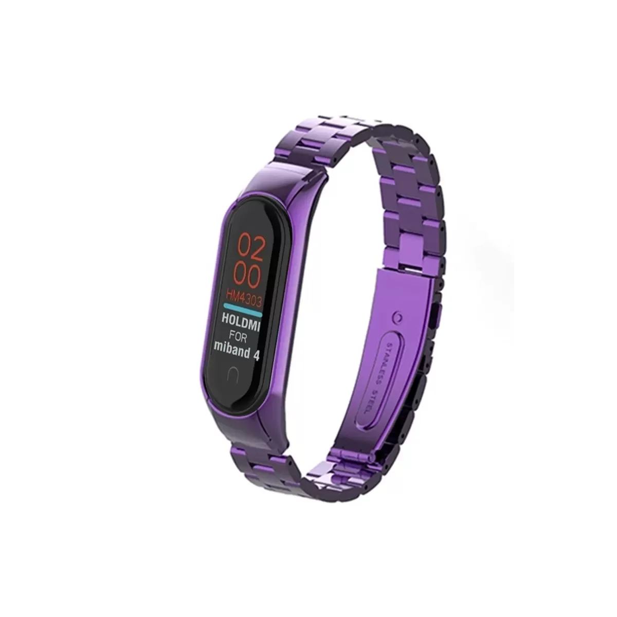 Newface Xiaomi Mi Band 4 Metal Baklalı Kordon - Mor