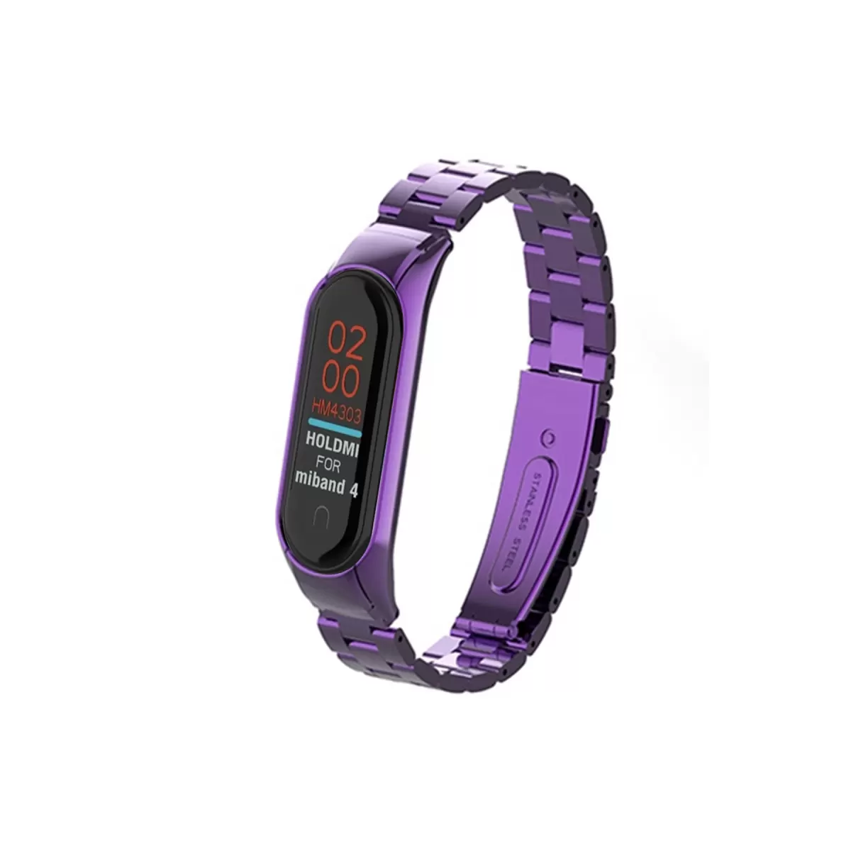 Newface Xiaomi Mi Band 4 Metal Baklalı Kordon - Mor
