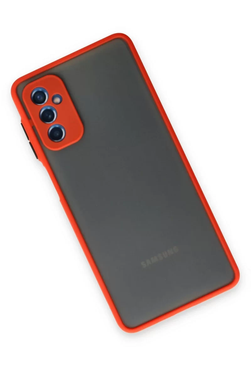 Newface Samsung Galaxy M52 5G Kılıf Montreal Silikon Kapak - Kırmızı